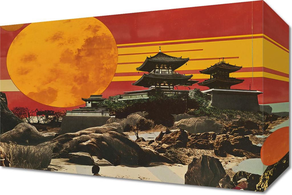 Bild 30x20cm Landschaften der Roten Sonne