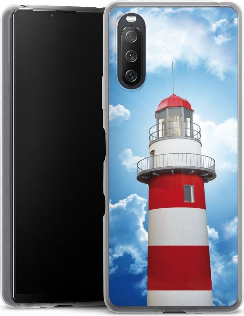 DeinDesign Slim Hülle für Sony Xperia 10 III Silikon Case Ultra Dünn Handyhülle Himmel Leuchtturm Wolke