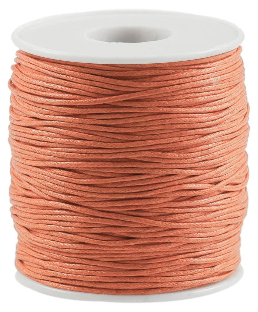 90 Meter / 1 Spule gewachste Baumwollschnur, 1mm apricot
