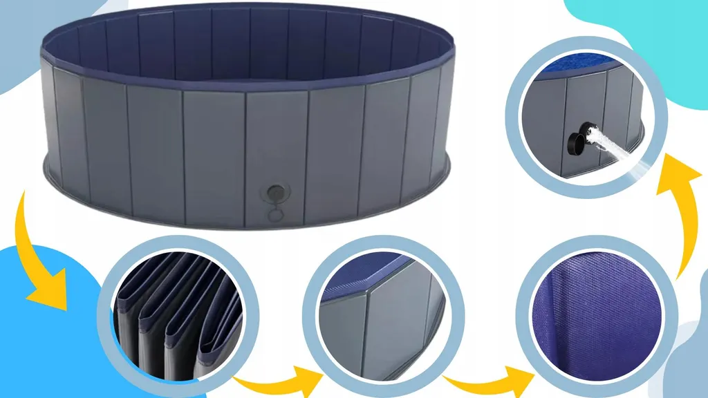 Piscina Cani Professionale 100x30 cm - Materiale PVC Alta Resistenza - 6