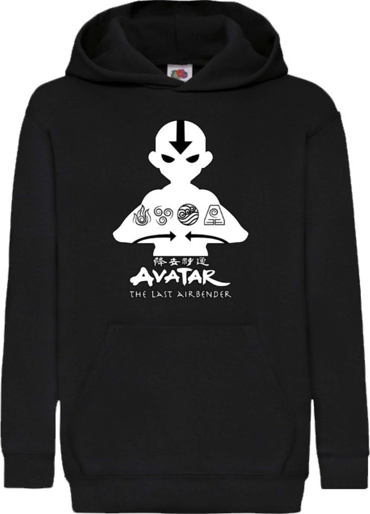 Kinder Kapuzenpullover Japan Manga Anime Comics Animation Avatar Aang, 12-13 Jahr - 152 / Schwarz