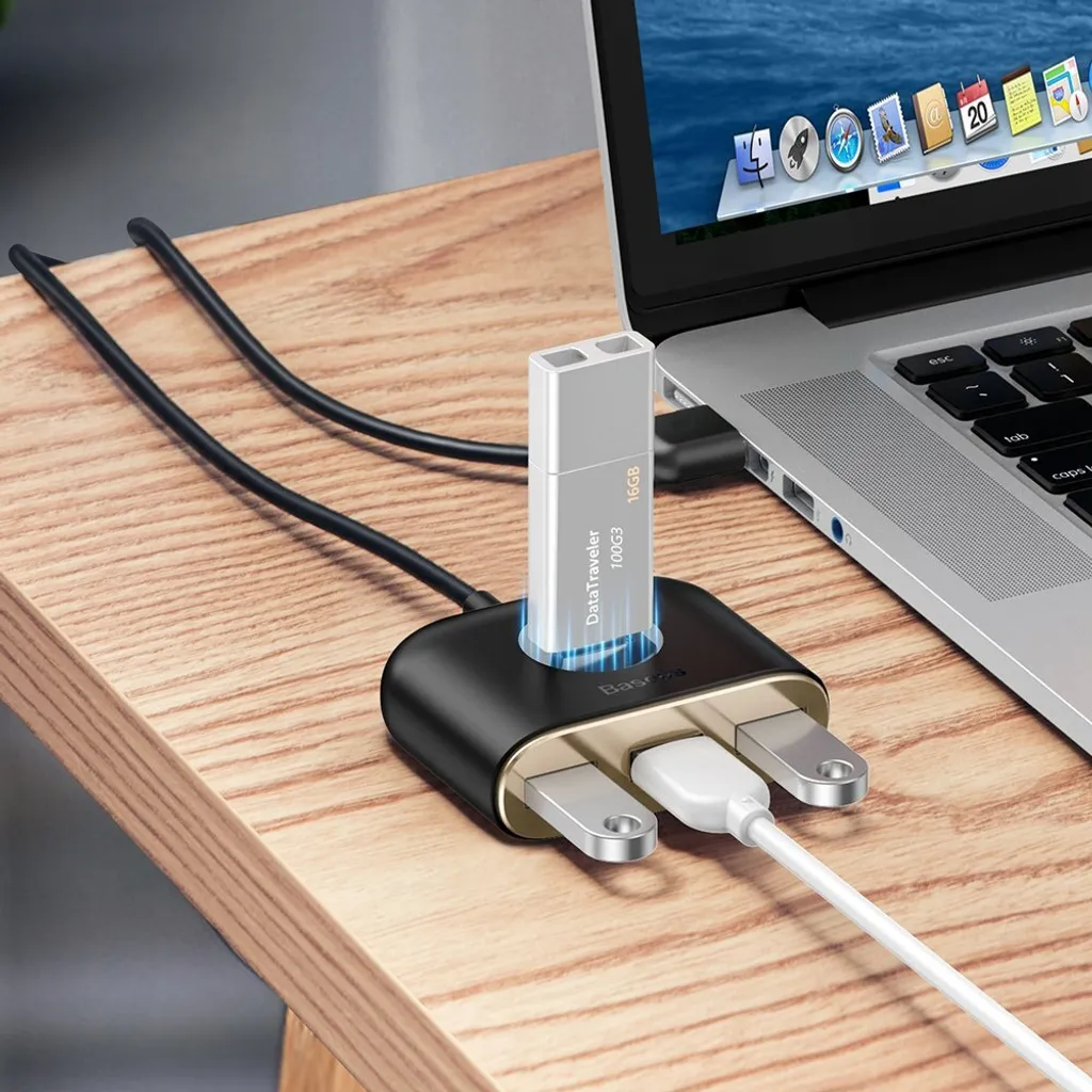 Baseus Hub USB 3.0 4-in-1 5Gbps - Splitter USB per Hard Disk 4TB - 16