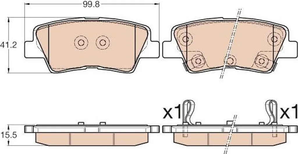 Plaquettes de frein TRW GDB3569 pour Elantra OE 583023XA30 arrière