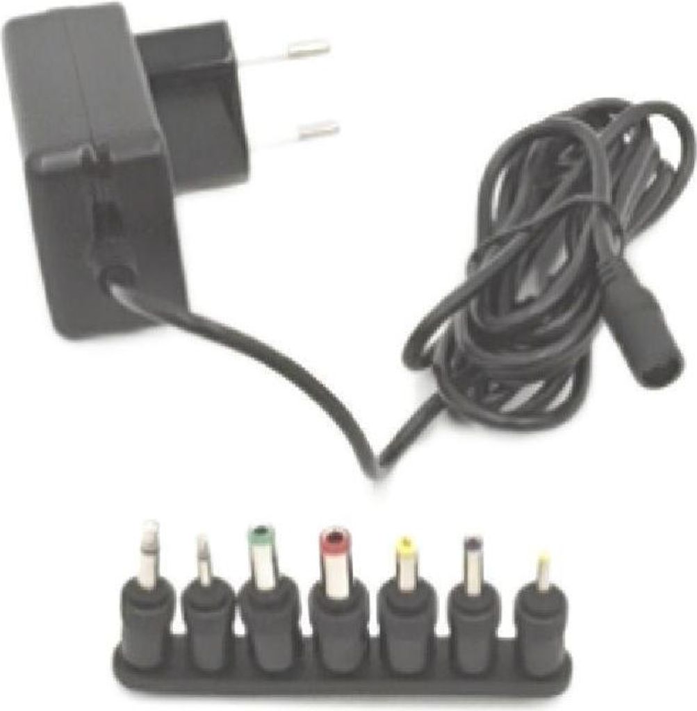 Amazon Basics Universal Steckernetzteil 7 abnehmbare Stecker 3 12 V Gleichspannung umkehrbare Polarität schwarz Praktisch
