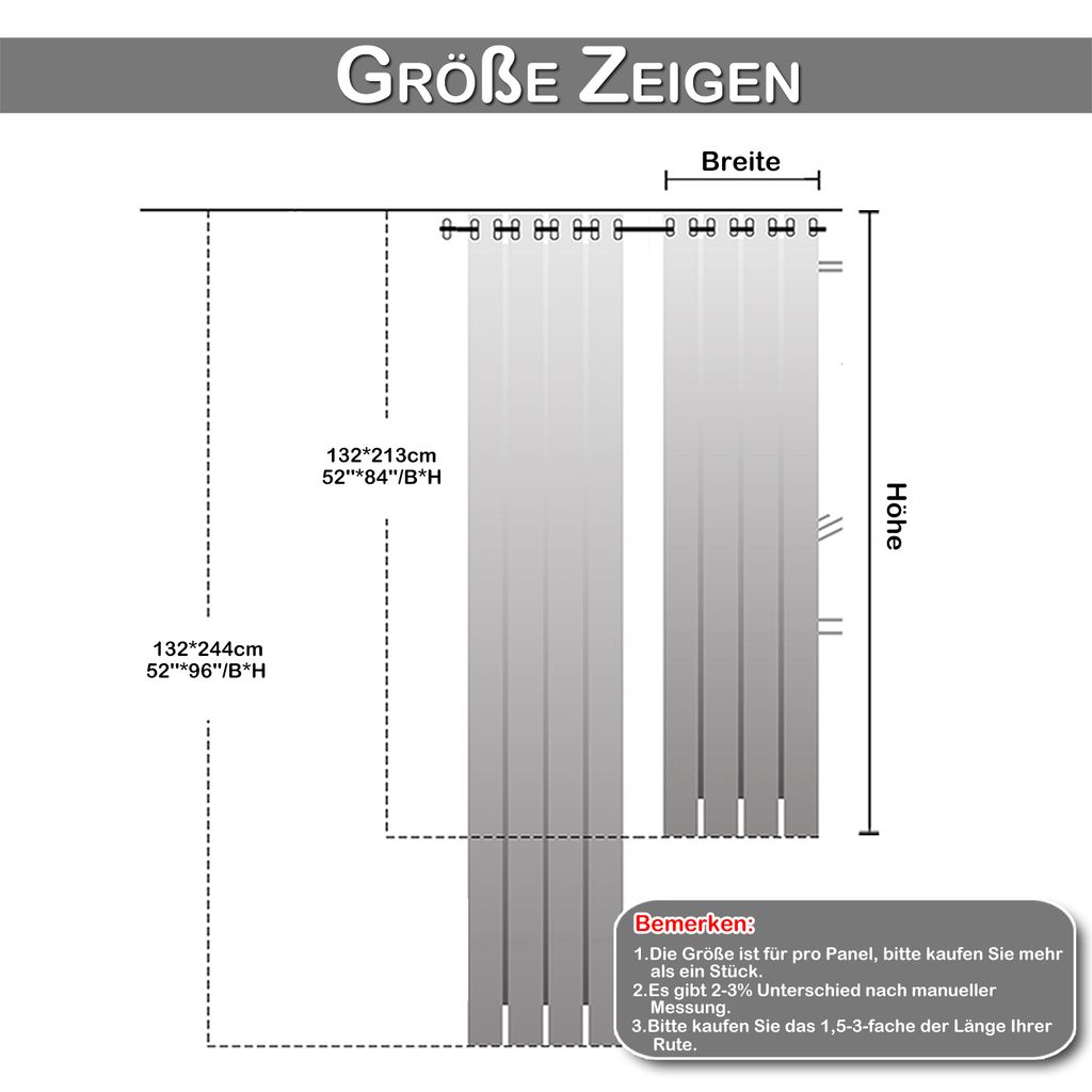 1x Outdoor Vorhang Grau Wetterfest Mit Ösen Gardinen Produktbild 12