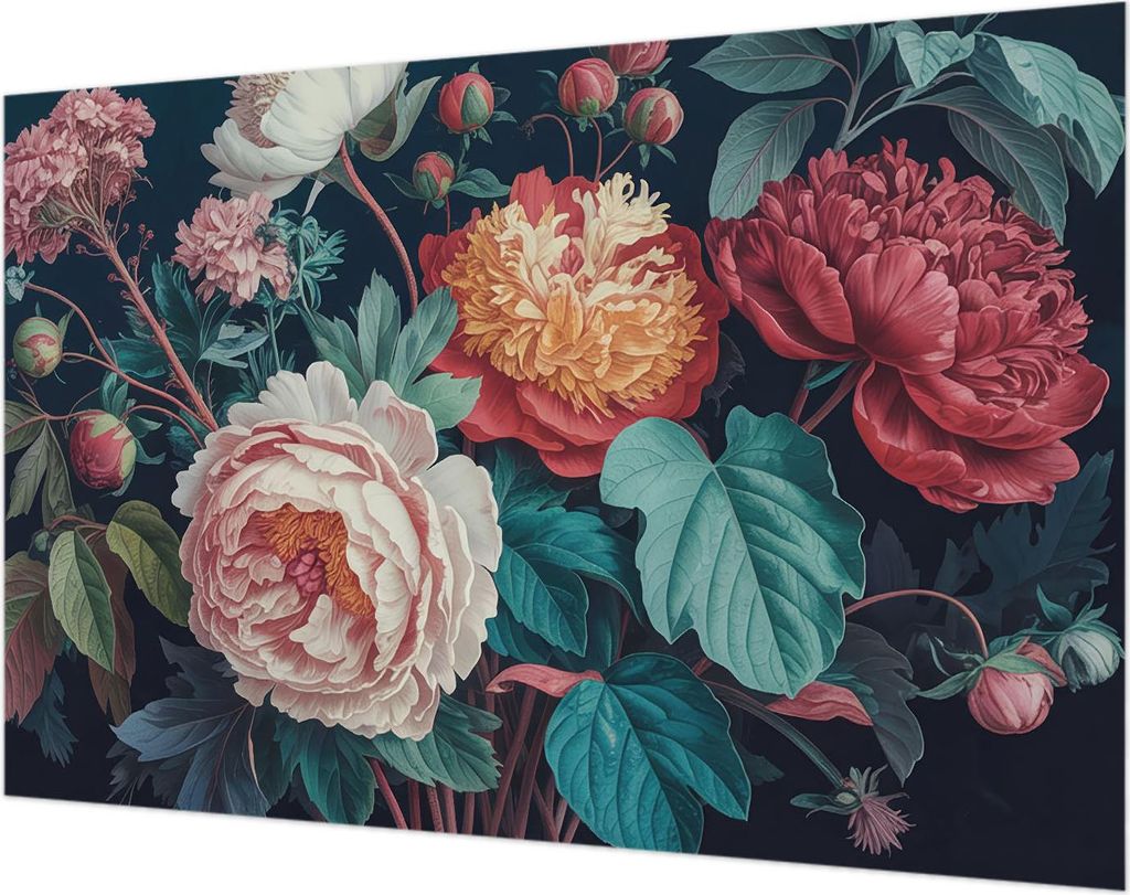 Wandtapete - Dekorative Tapete für Wohnzimmer- Tapetenfolie für Wanddekoration - 104x70 cm - Bunte Blumen