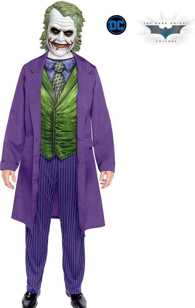 Joker Kostüm Arthur Fleck mit Maske mit grünen Haaren für Herren M-XL Halloween