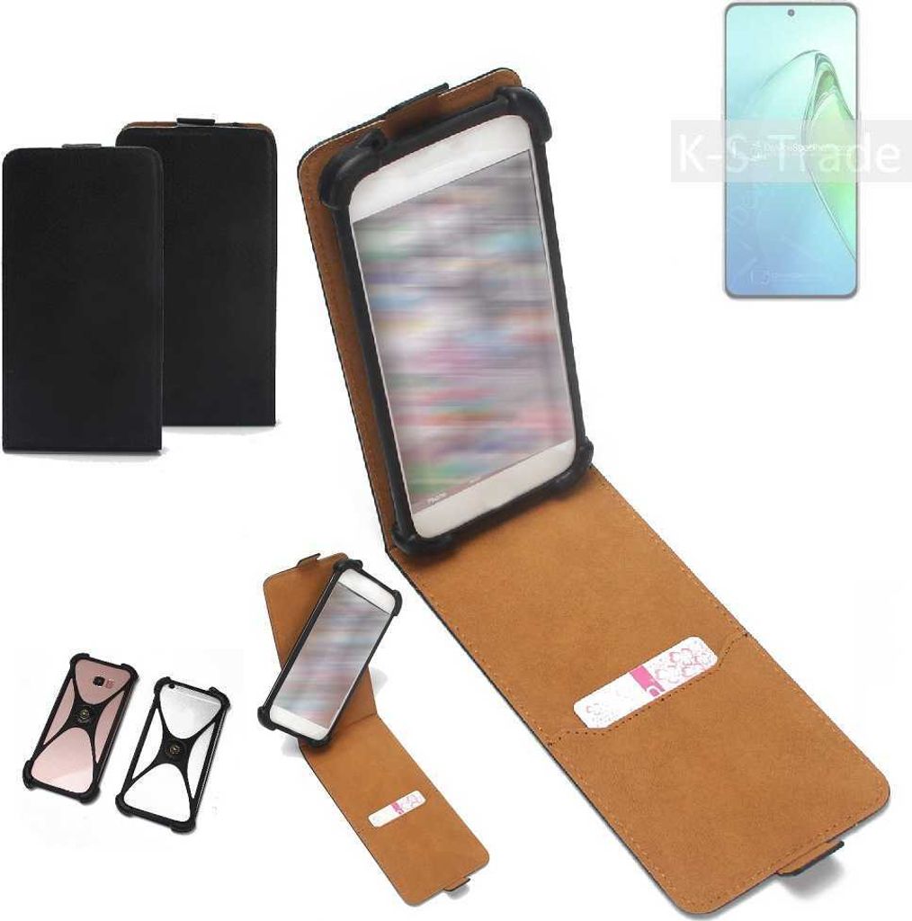 K-S-Trade Handyhülle Schutzhülle kompatibel mit Oppo Reno8 Pro+ Hülle Case Cover Flip Style Bumper schwarz 1x