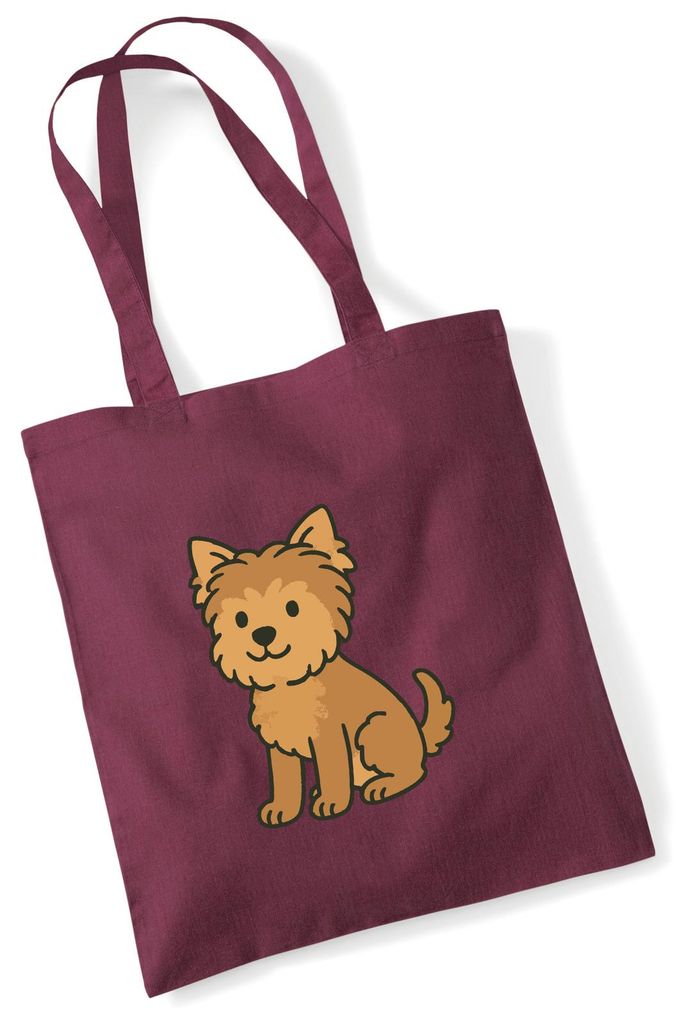 Huuraa Jutebeutel Yorkipoo Comic Yorkiepoo 10 Liter Burgundy Baumwolle Tasche Geschenkidee