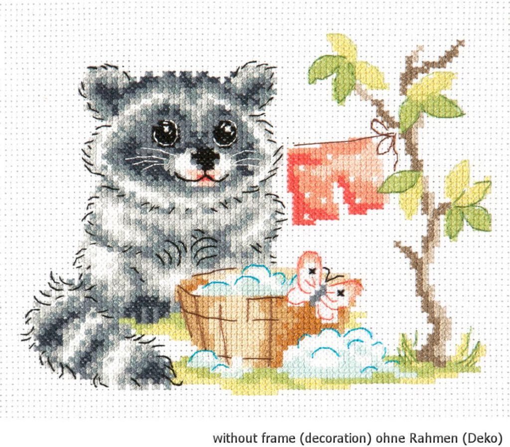 Magic Needle Kreuzstichset "Waschbär", Zählmuster, 16x12cm