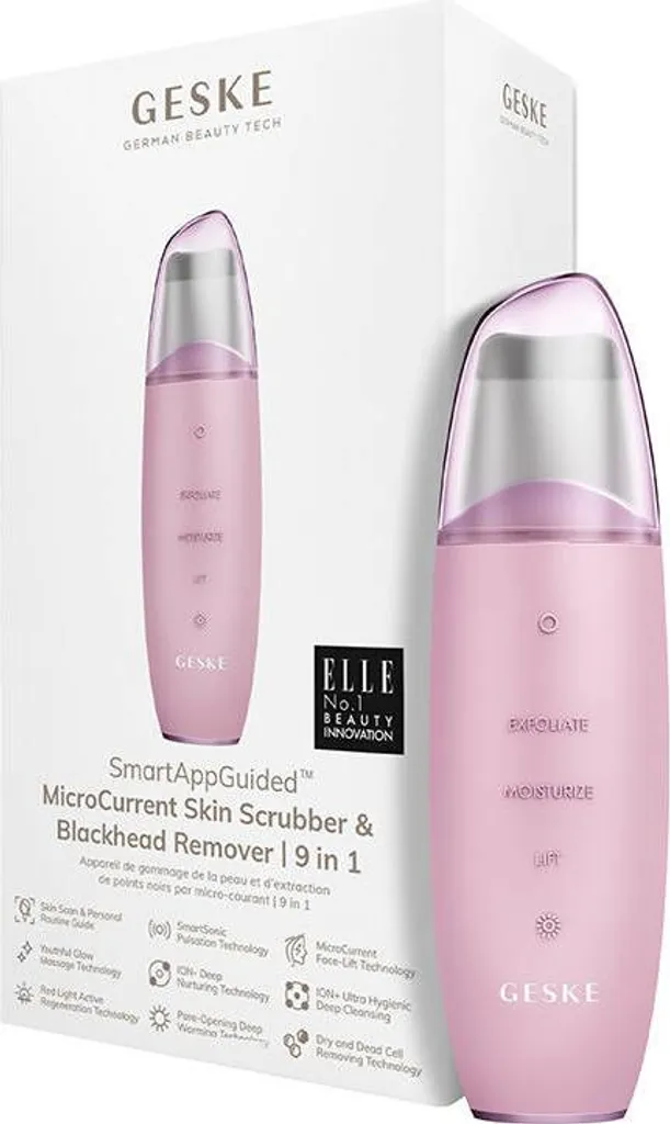 Geske 9W1 Peeling Cavitante Rosa: Skin Scrubber 9-in-1 SmartAppGuided