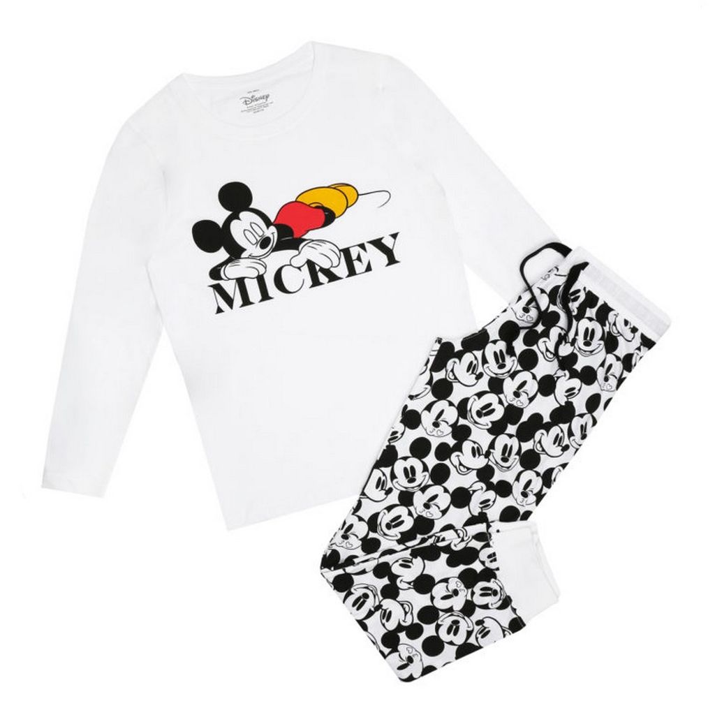 Disney Minnie Mouse Damen Nachthemd langärmliges Baumwoll-Shirt in Schwarz  oder Blau
