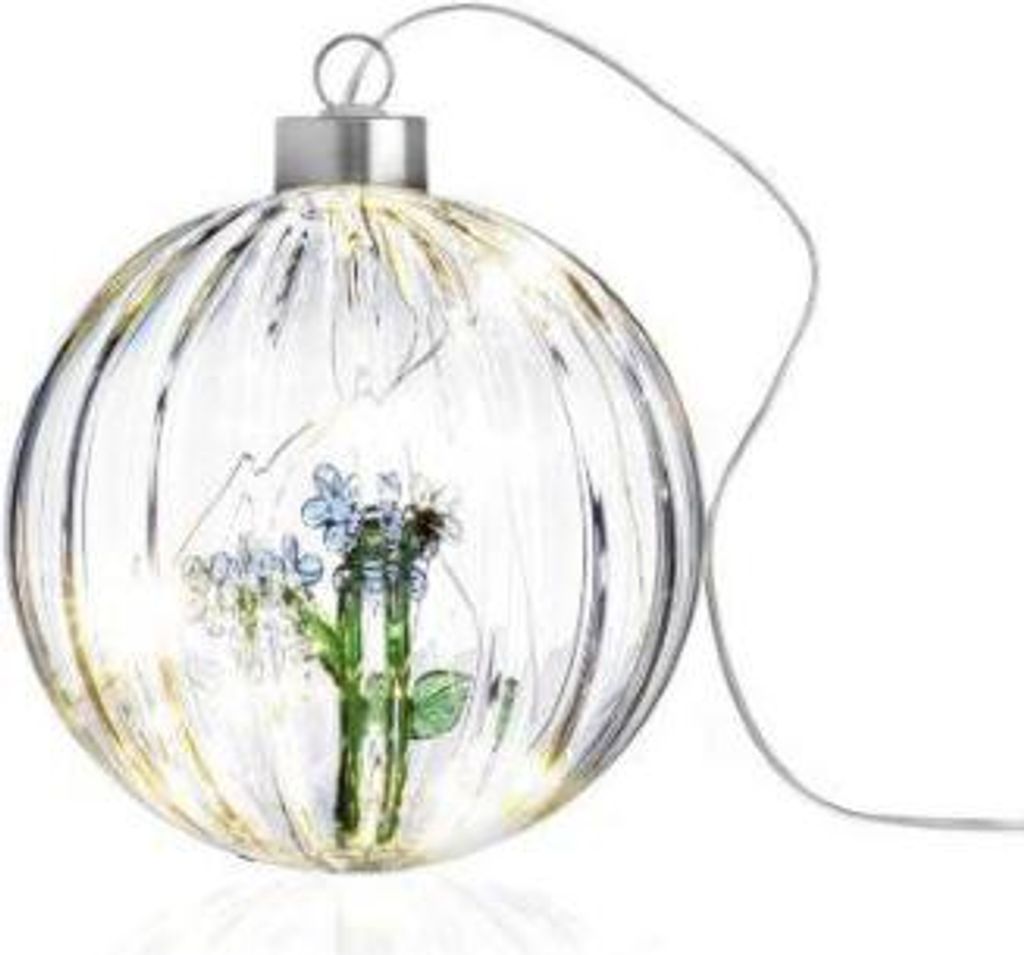 Weihnachtskugel mit blauer Blume