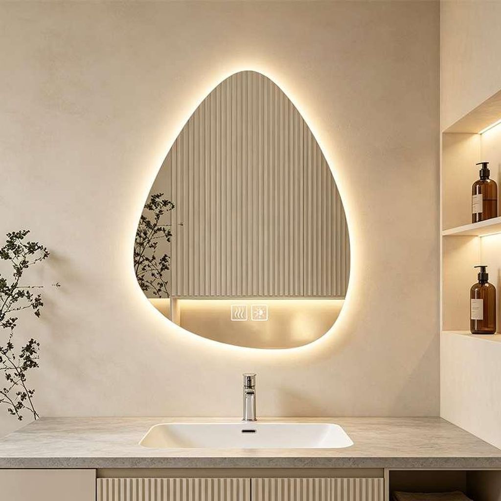 ZELURXX LED Badspiegel mit Touch-Schalter, 3 Lichtfarben, Produktbild 