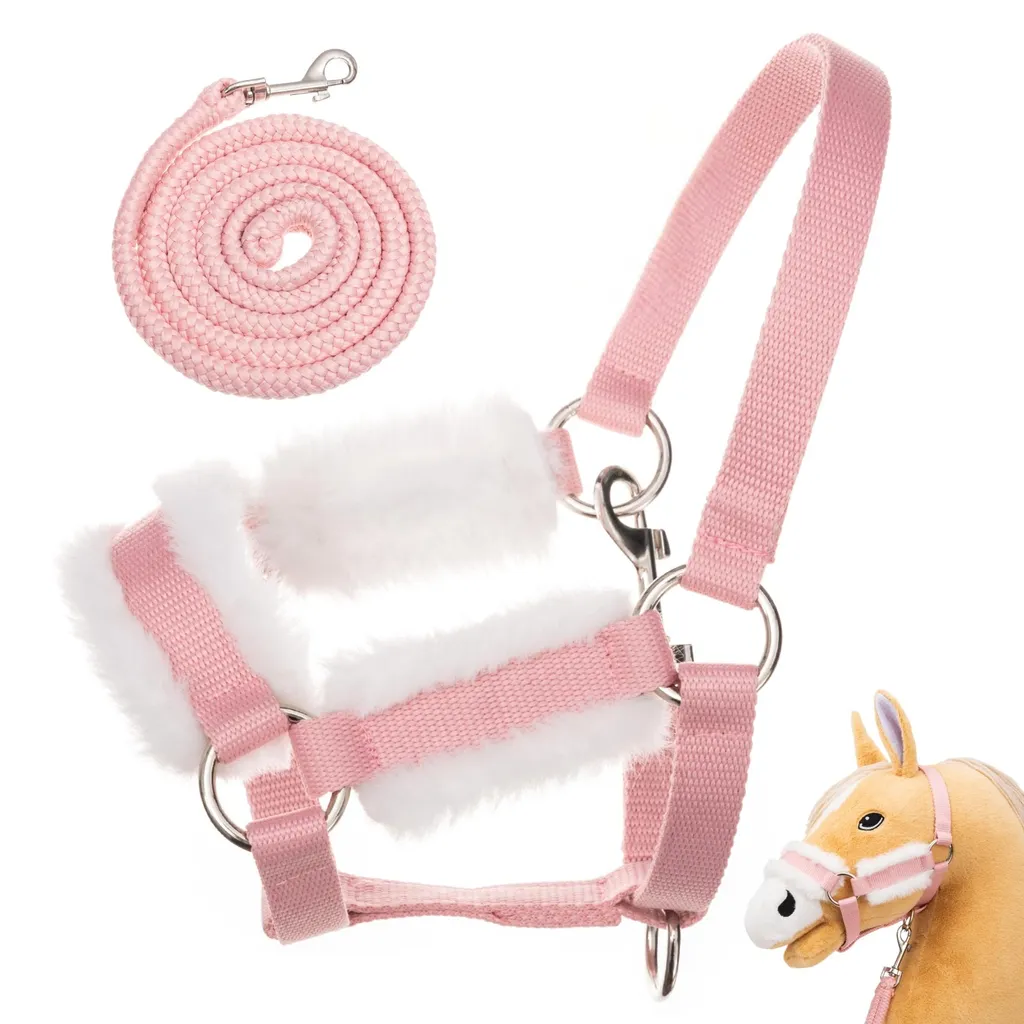 Attrezzatura Hoofly Hobby Horse: Set Cavezza e Corda Rosa Professionale