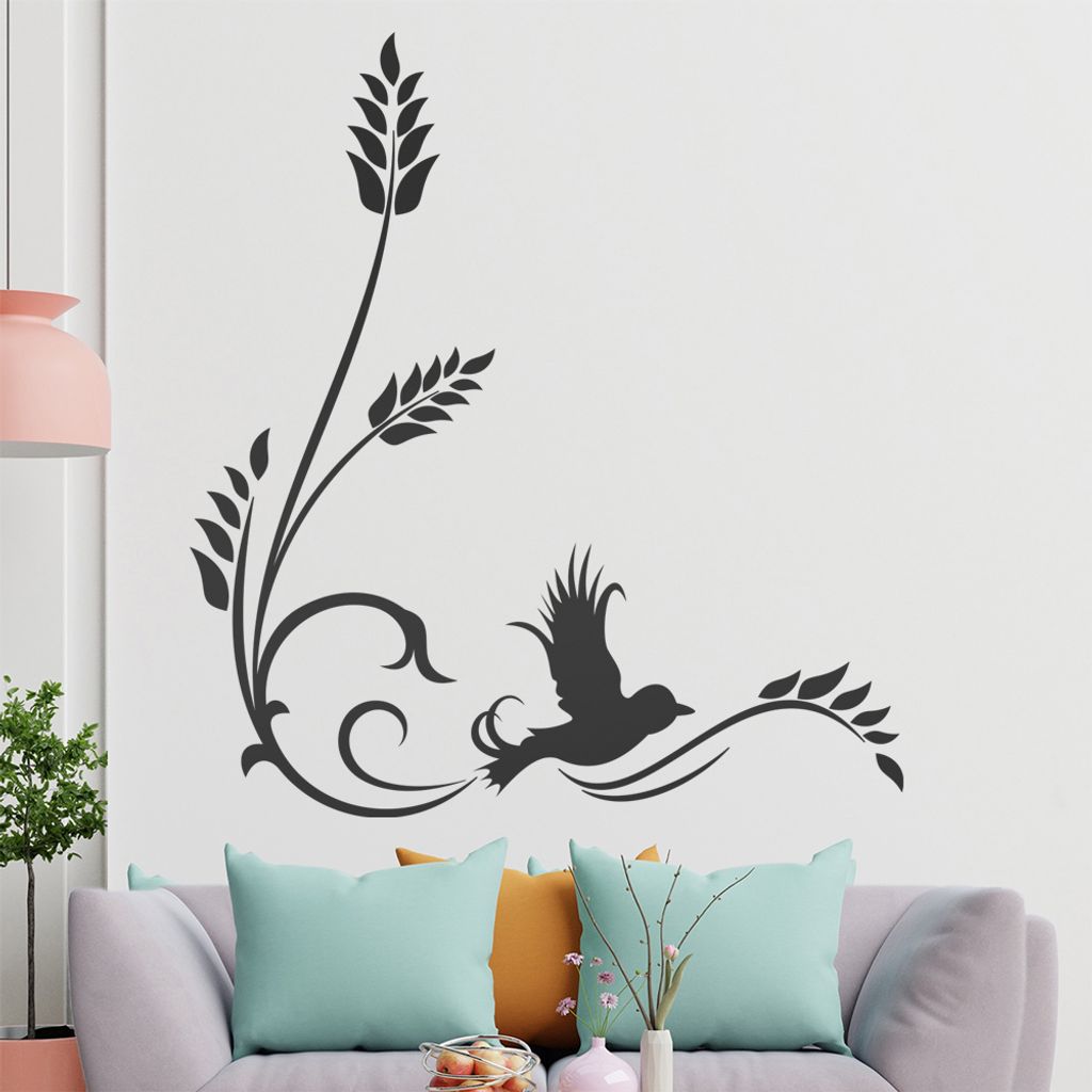 Schöner Vogel - Tribal Wandtattoo in 6 Größen - Wandaufkleber Wall Sticker - Dekoration, Küche, Wohnzimmer, Schlafzimmer, Badezimmer