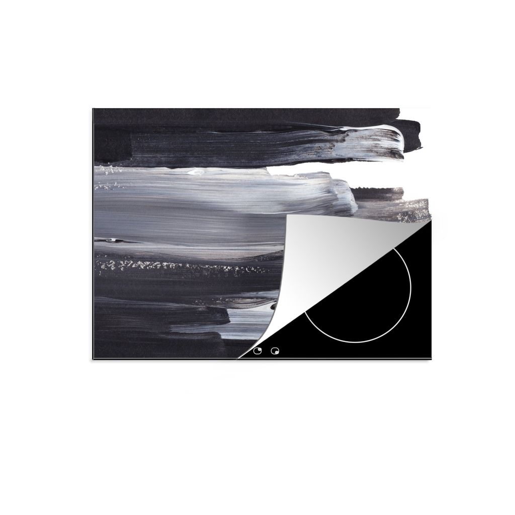 KitchenYeah Herdabdeckplatte Farbe - Schwarz - Design , 58x51cm, Küche Deko, Glaskeramikkochfeld Herdabdeckung, Abdeckplatte fùr Kochfeld