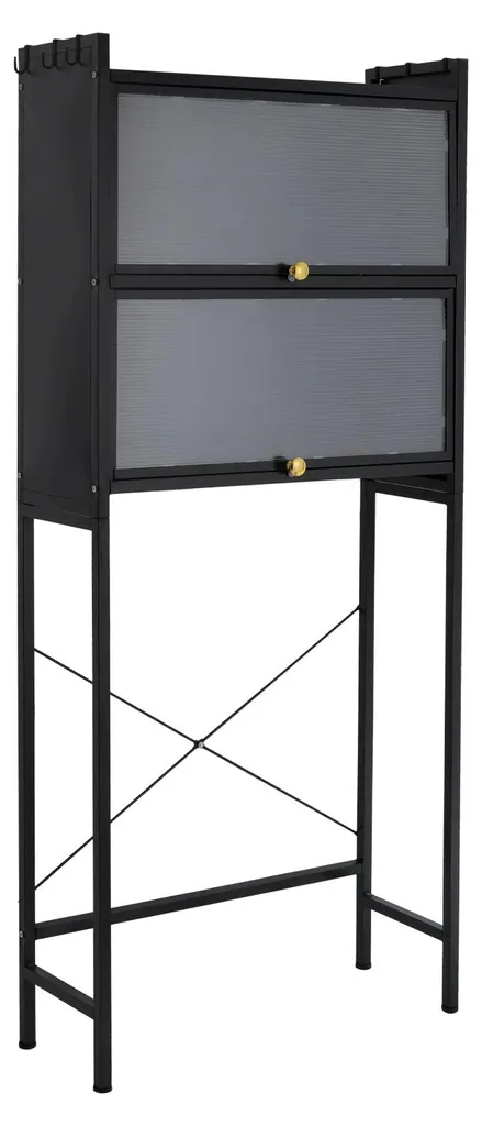 Support salle de bain design peu encombrant, métal noir haute densité - 2
