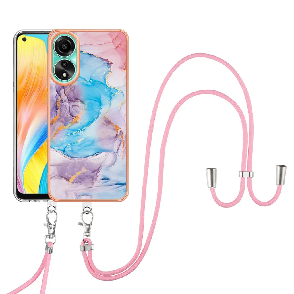 Custodia Oppo A78 4G con Cinturino Blu: Protezione TPU e Stile - 2
