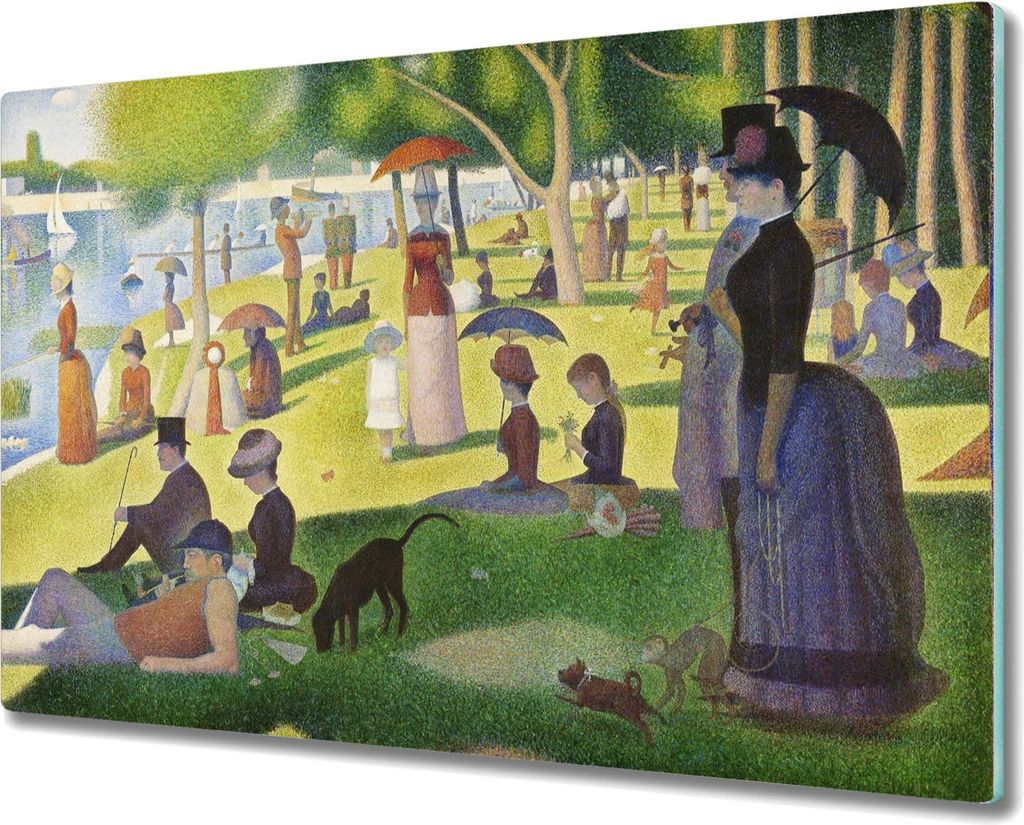Coloray Kochplattenabdeckung Herdabdeckplatte 80x52 cm Hackbrett Schneidebrett Küchenbrett - La grande latte Seurat