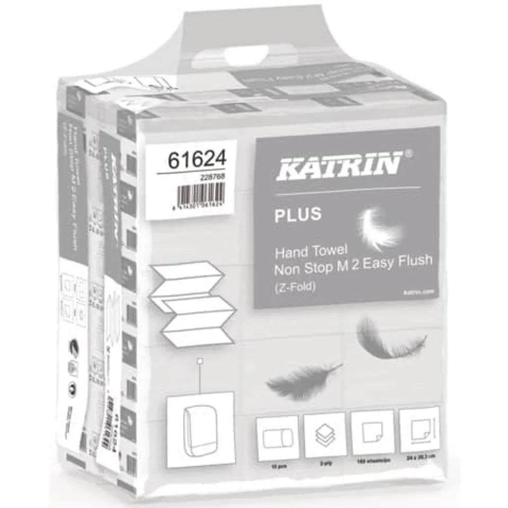 Essuie-mains pliés Katrin 61624 Classic en Z extra-blanc 2400 feuilles