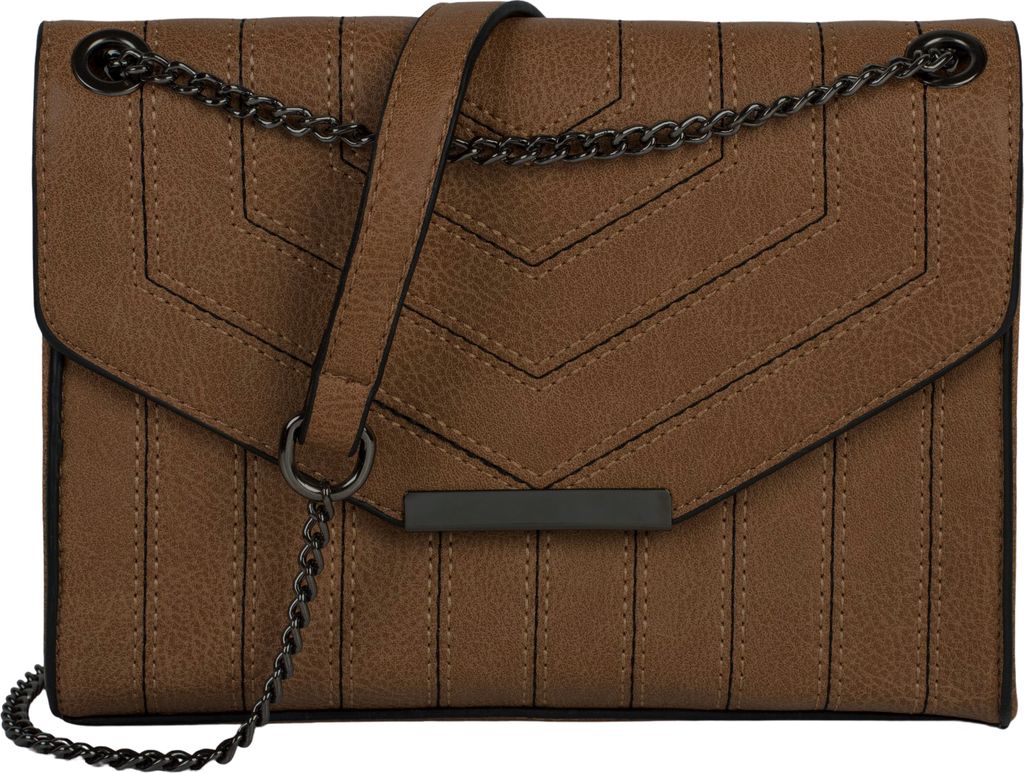styleBREAKER Damen Umhängetasche mit Ziernähten und Kette, Schultertasche, Handtasche, Tasche 02012308