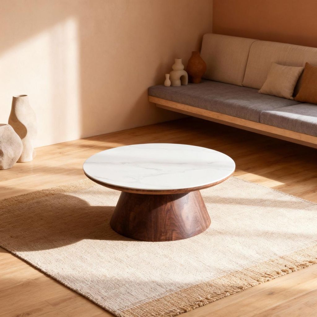 Giga Meubel Couchtisch Alba - Dunkelbraun Keramik - 80x80x35cm