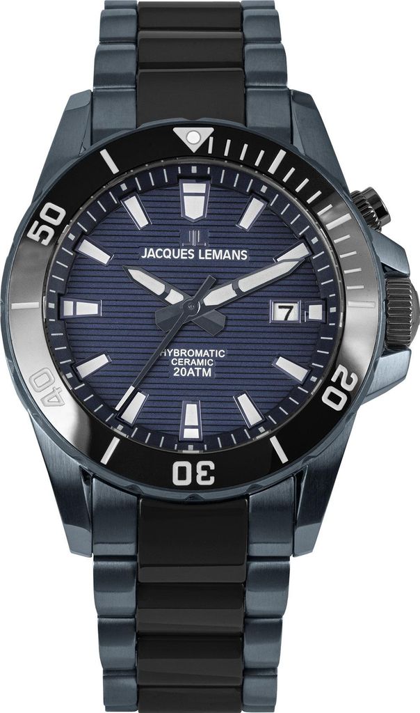 Jacques Lemans 1-2222B Hybromatic Herrenuhr 42mm 20ATM