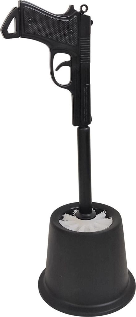 Pistole Toilettenbürste mit Halter in schwarz - hält dein Produktbild 