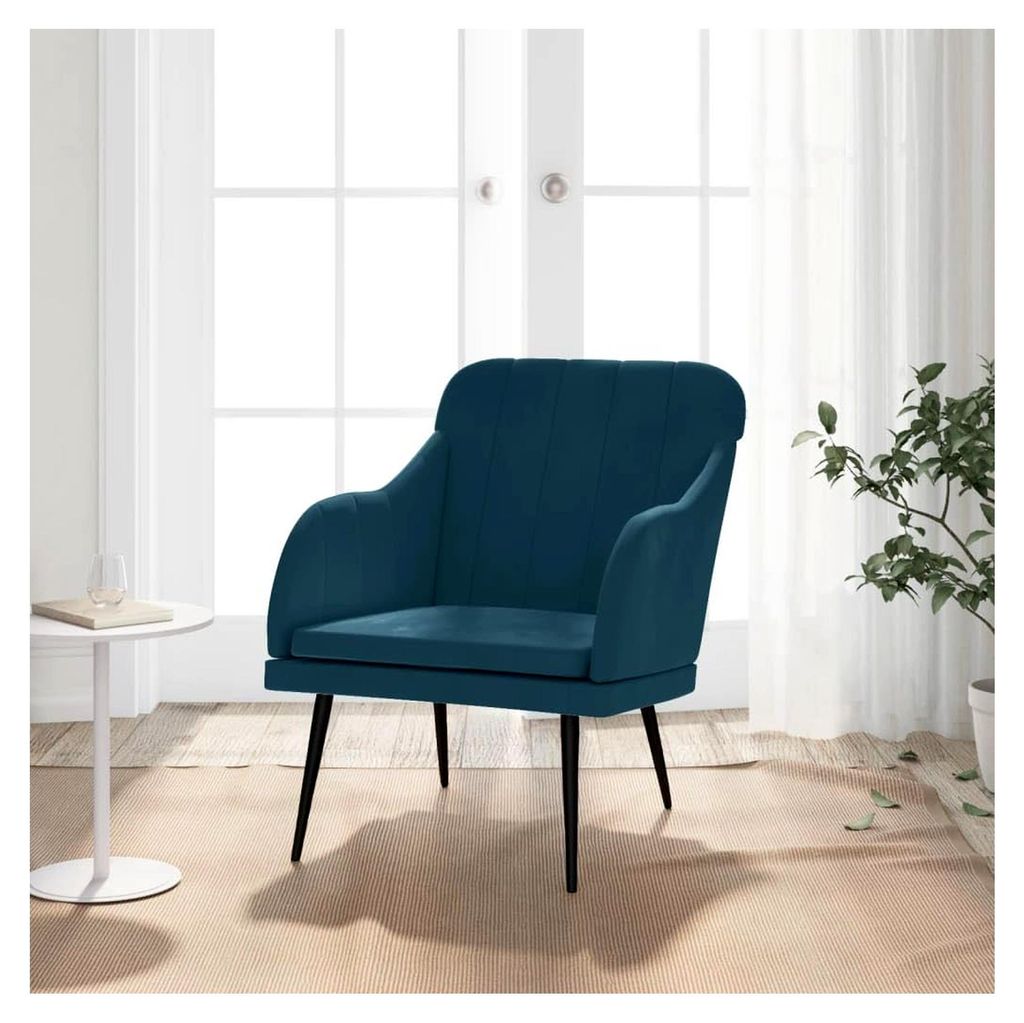 Lesestuhl Fernsehsessel Gemütlicher Sessel Clubsessel Lounge Cocktailsessel Blau 63x76x80 cm Samt Geeignet für Wohnzimmer Schlafzimmer Esszimmer