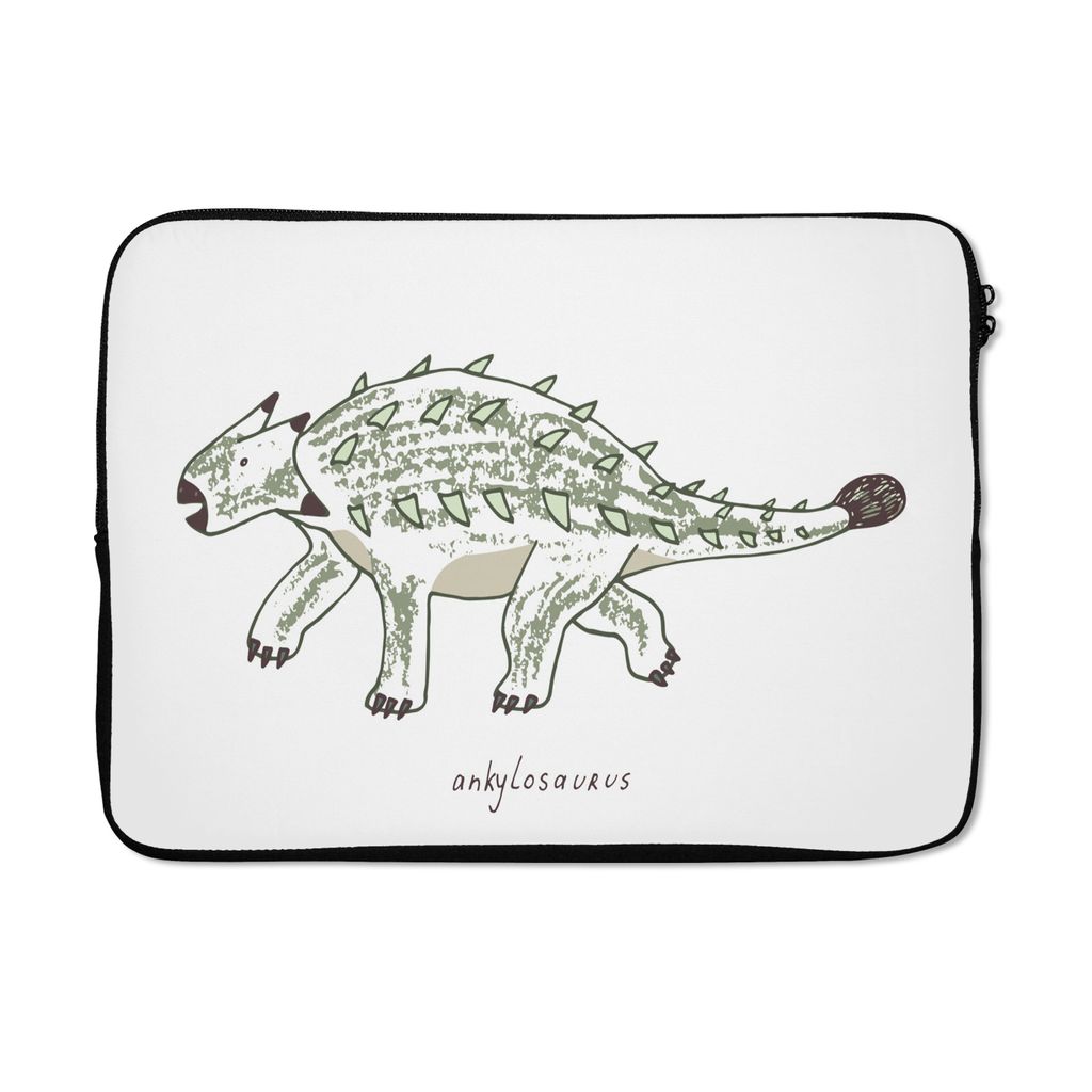 MuchoWow Laptop Hülle 13 Zoll Kinderzimmer - Ankylosaurus - Dinosaurier - Jungen - Mädchen - Kinder Laptoptasche - Laptophülle - Sleeve - Rund...