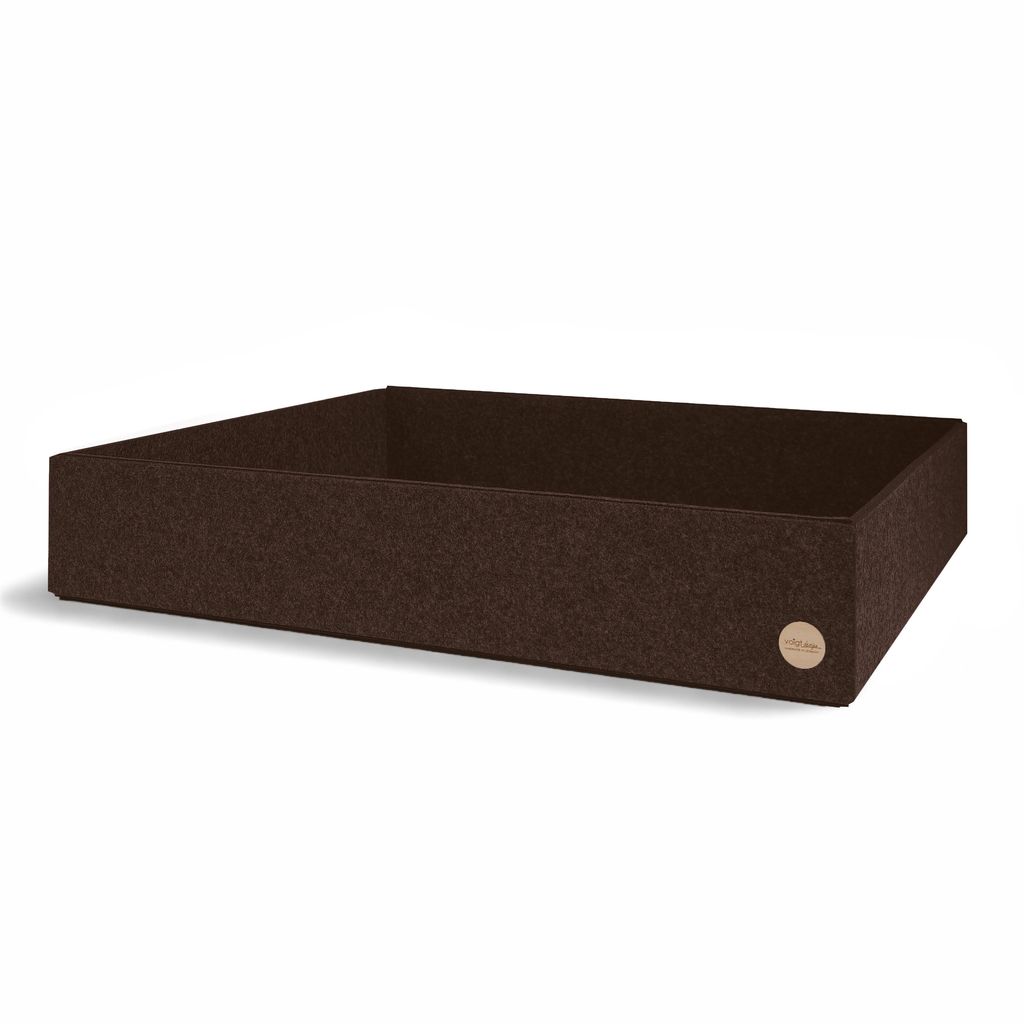 Aufbewahrungsbox CLEAN Filz 47 x 55 x 10 cm ohne Deckel in dunkelbraun meliert