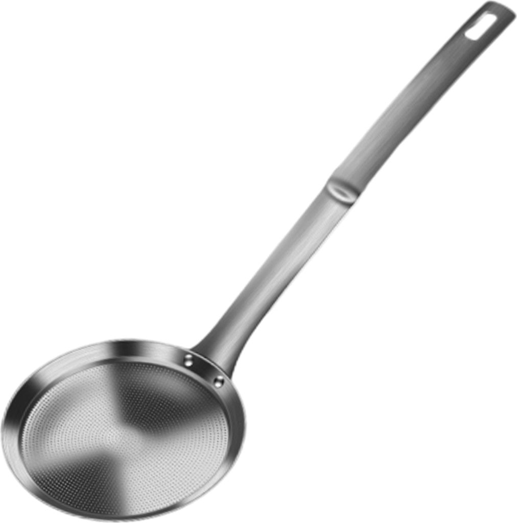 Edelstahl-Netzsieb, langer Griff, feinmaschiges Fettschaum-Abschäumen, Ölfilterlöffel, Metallsieb, Seiher, Skimmer, Küchenbedarf