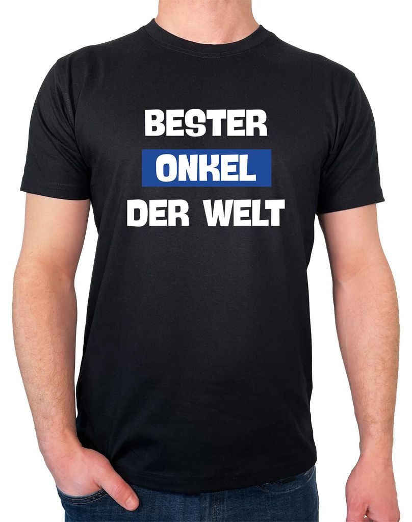 Huuraa Herren T-Shirt Bester Onkel der Welt 3XL Black Bio Baumwolle Fairtrade Herrenshirt Geschenkidee
