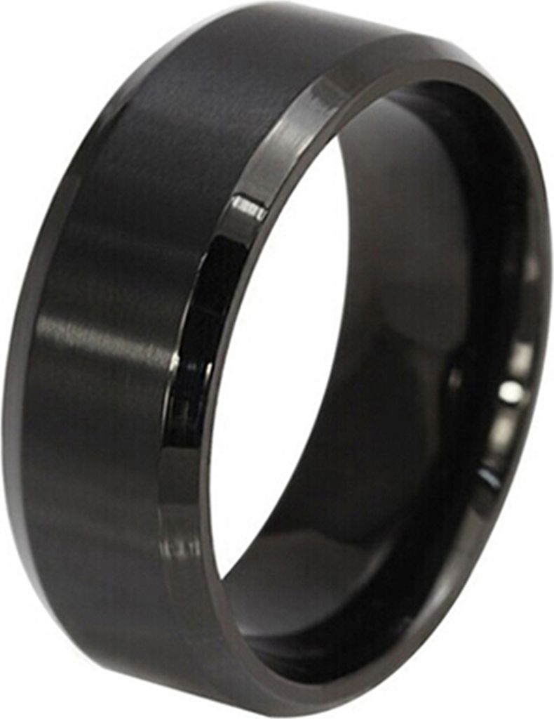 Punk-Ring, cool, angenehm zu tragen, einfacher, kreativer breiter Bandring aus Titanstahl für Cocktailbar, Club-Schwarz,US 11