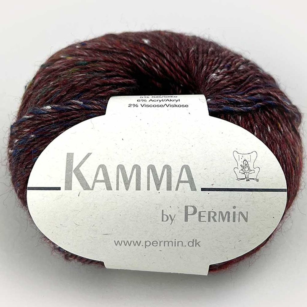 Kamma by Permin – Edles Garn mit Wolle, Alpaka, Seide & Tweed-Effekt (16 winerot)