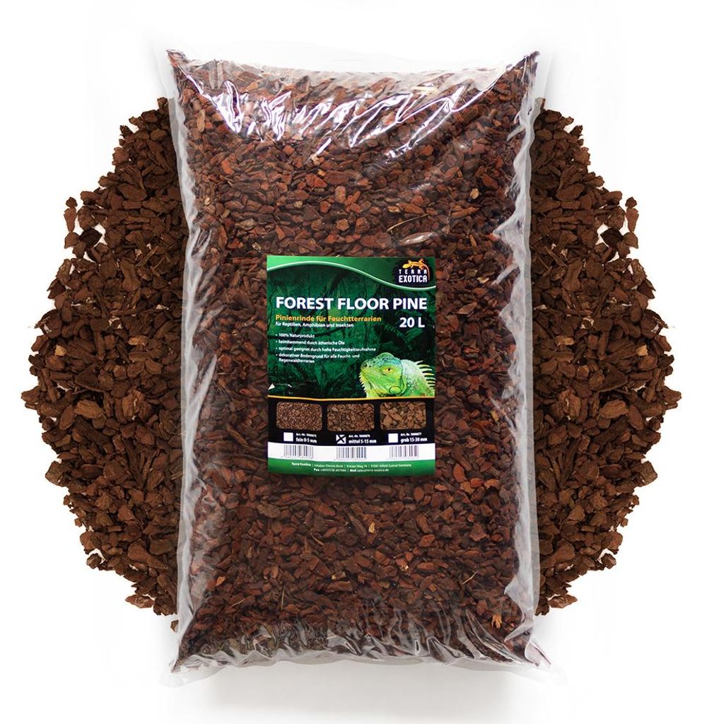 Forest Floor Pine Mittel 20 Liter – Pinienrinde Einstreu für Terrarien & Reptilien