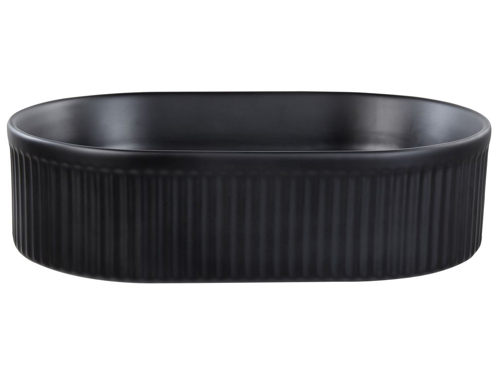 BELIANI Koupelnové umyvadlo černá keramika 49 x 31 cm matné Obrázek produktu 