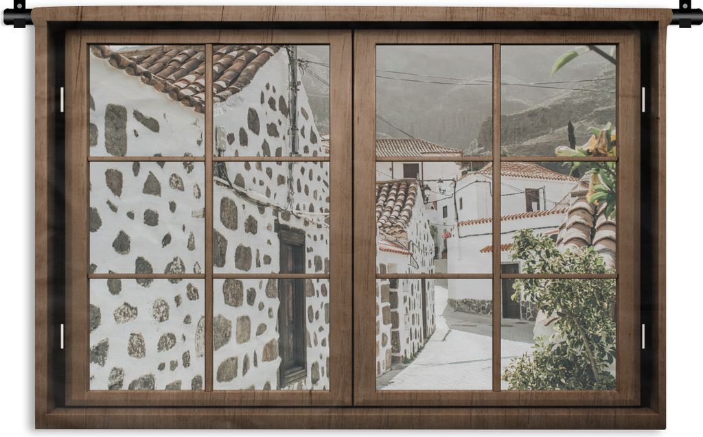 MuchoWow Wandteppich Wandbehang Durchschauen - Griechenland - Sommer 60x40 cm Tapisserie Dekoration Wandtuch - Wanddekorationen