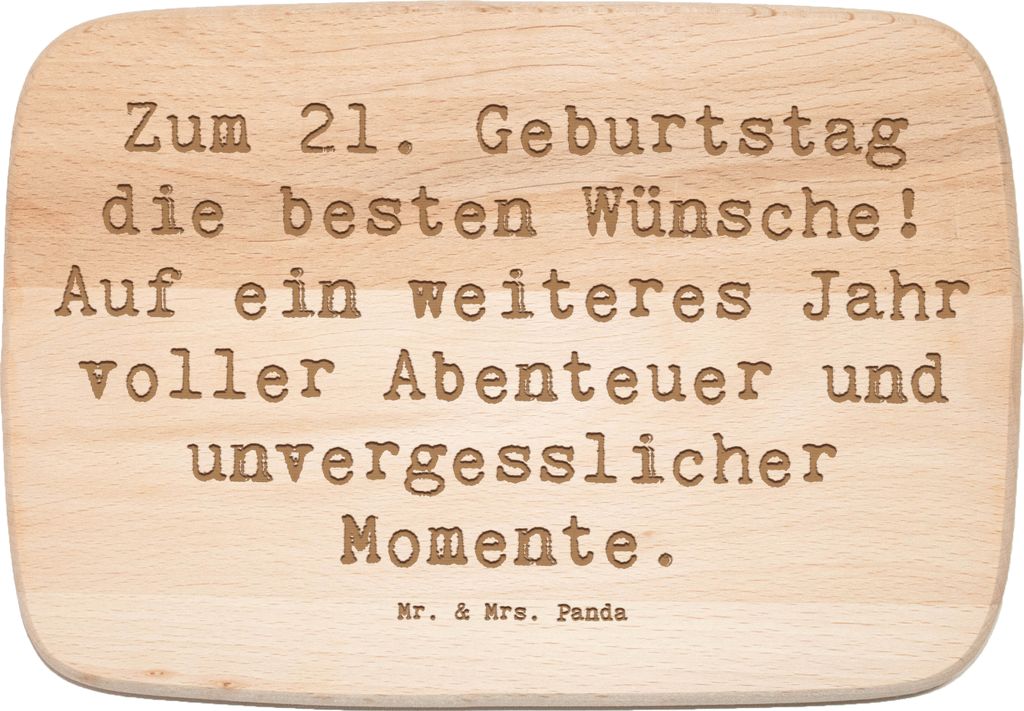 Mr. & Mrs. Panda vesperbrett Spruch 21. Geburtstag - Transparent - Geschenk, besonderer Meilenstein, schneidbrett, Holzbrett, Schneidebrett, Küche...