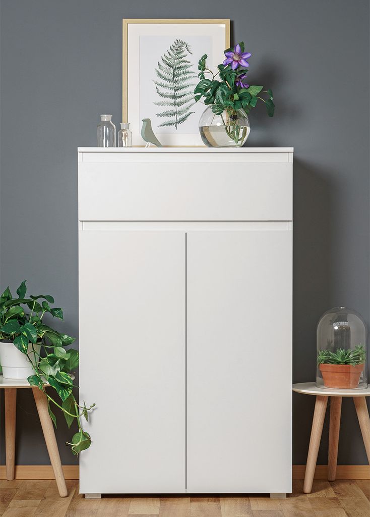 Armoire à chaussures >Ravenna I< en blanc/mat - Image du produit 
