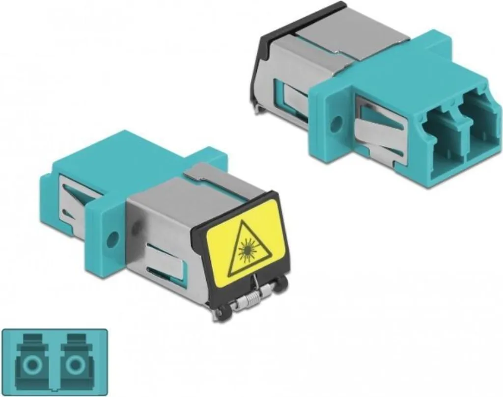 Raccord Fibre Optique LC Duplex OM3 Aqua pour Extension de Câble Réseau