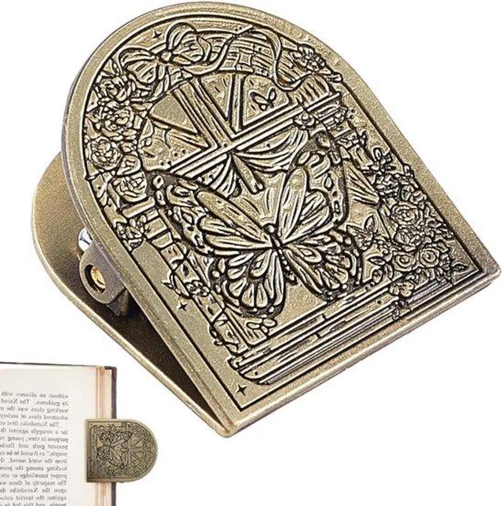 Pince pour ordinateur portable en métal papillon style vintage dore
