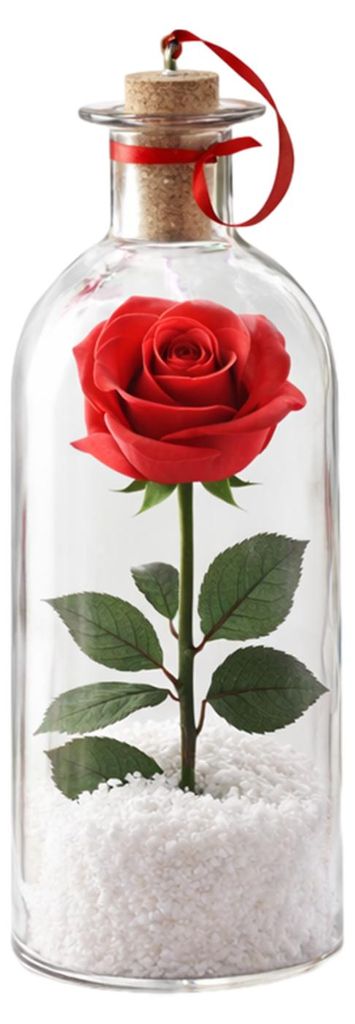 1/2/3 Stück Sprachnotizflasche mit Rose, abspielbar, Korken, Klarglas, mit Rose im Inneren, Festtagsdekoration, Erinnerungsgeschenk