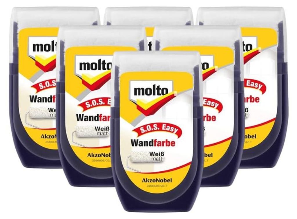 Molto S.O.S easy Pittura murale Multipack, 6x30ml, bianco Immagine del prodotto 