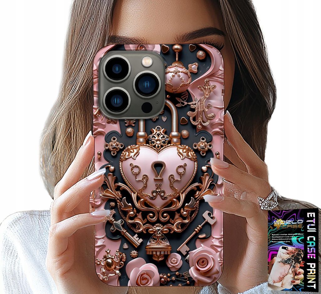 Hülle Für Iphone 16 Pro Max - Feminine, Trendige Designs, Vorhängeschloss Herz Rose