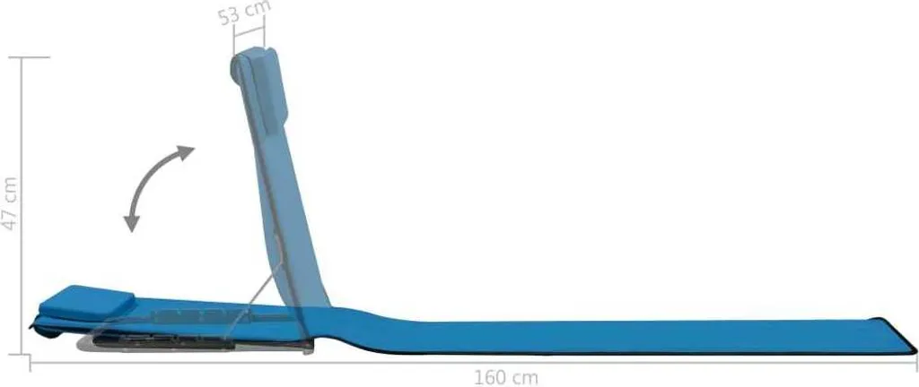 Tapis de plage bleu acier avec dossier pliable - Set de 2 matelas - 11