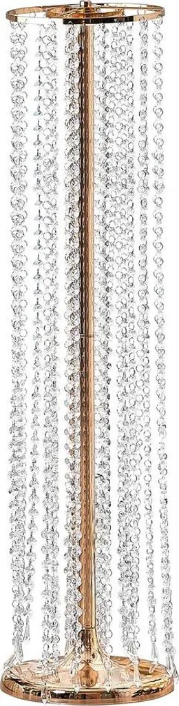 Décoration de mariage : Support fleurs cristal 90 cm pour centre de table - 10