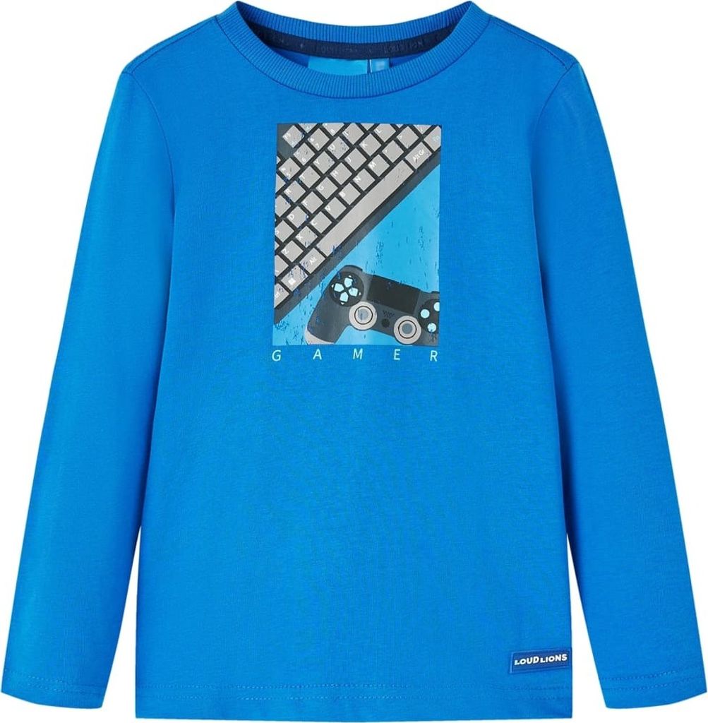 Kinder-Langarmshirt Kobaltblau 140