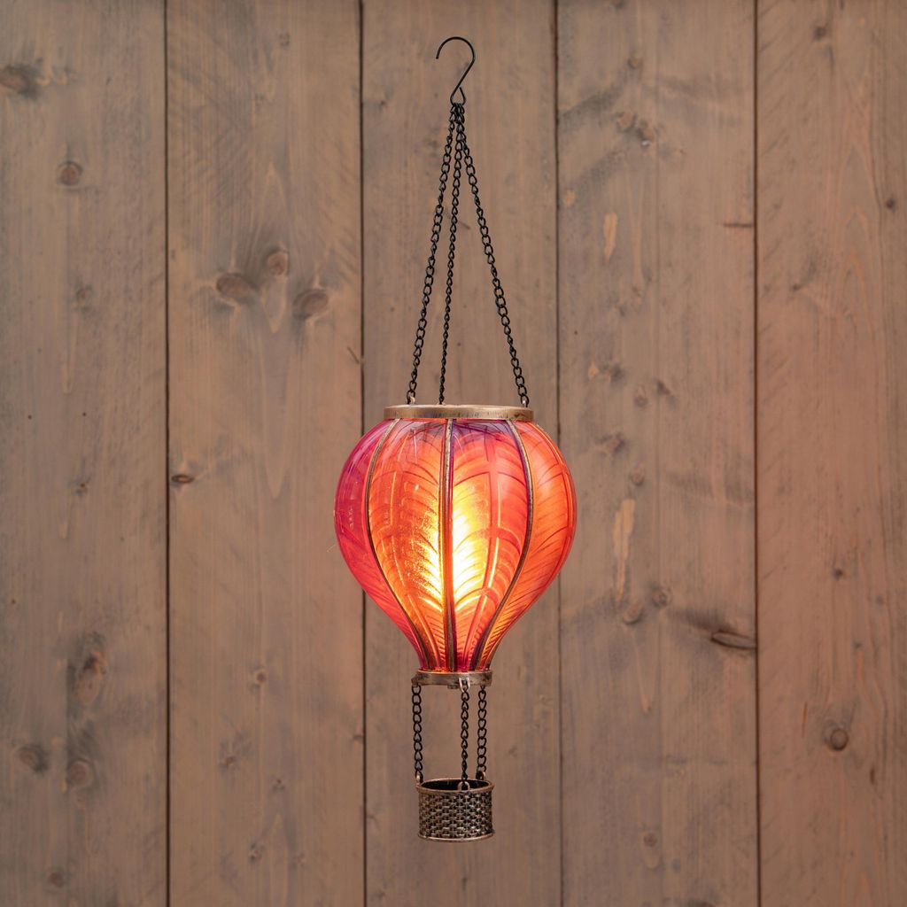Anna's Collection Solar-Heisluftballon-Laterne - rosa - Produktbild 
